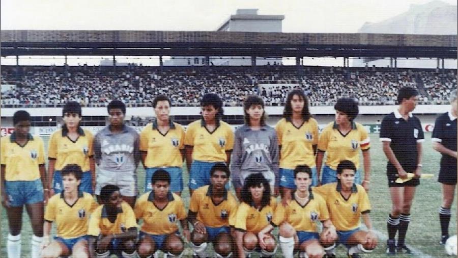 Seleção da primeira Copa Feminina. - Claudia Silva/Museu Do Futebol.