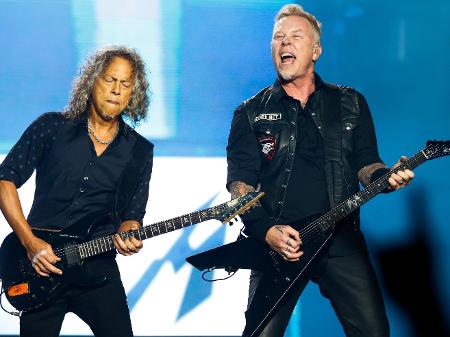 Kirk Hammett e James Hetfield, guitarristas do Metallica - Alexandre Schneider/UOL