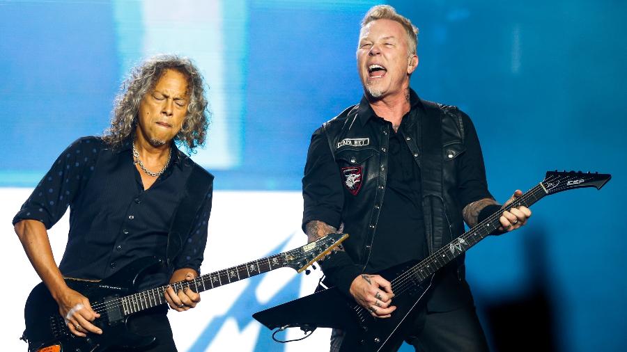 Kirk Hammett e James Hetfield, guitarristas do Metallica - Alexandre Schneider/UOL