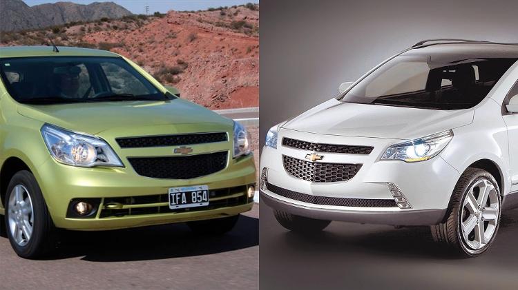 Chevrolet Agile e GPix - Arte UOL Carros - Arte UOL Carros