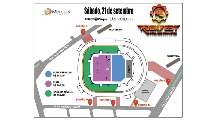 Mapa Rockfest sp - Divulgação - Divulgação