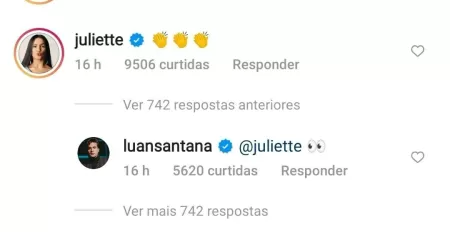 Luan Santana posta foto sem camisa e ganha comentário de Juliette; confira