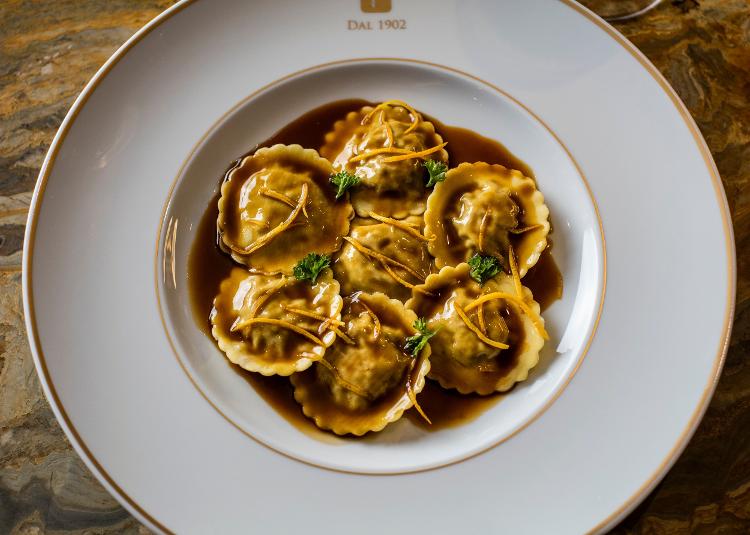 Tortelli di vitello com fonduta de Parmigiano Reggiano, do Fasano Restaurant New York Tortelli di vitello com fonduta de Parmigiano Reggiano, do Fasano Restaurant New York