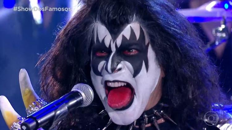 Paulo Ricardo em sua versão de Gene Simmons, do Kiss - Reprodução - Reprodução