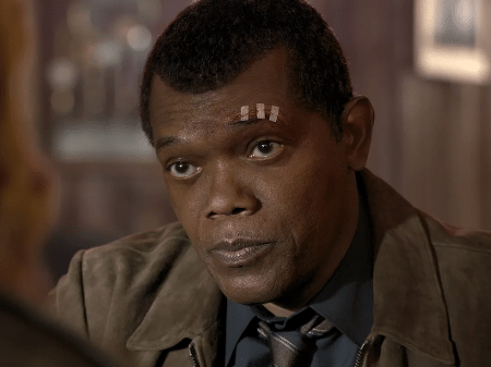 Samuel L. Jackson como Nick Fury em "Capitã Marvel" - Reprodução