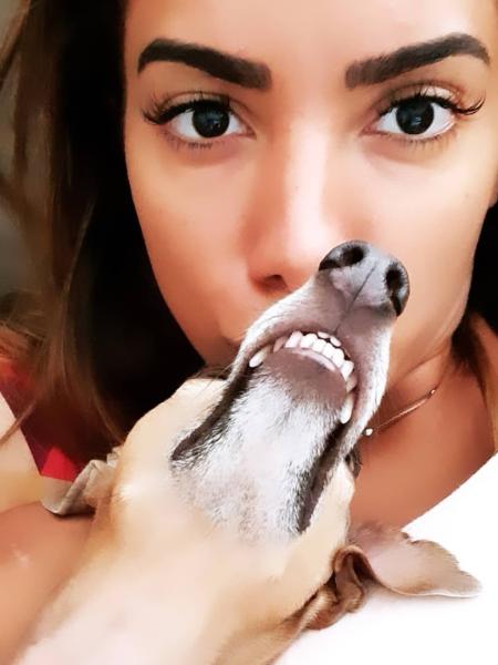 Anitta em isolamento com seu cachorro - Reprodução/Instagram