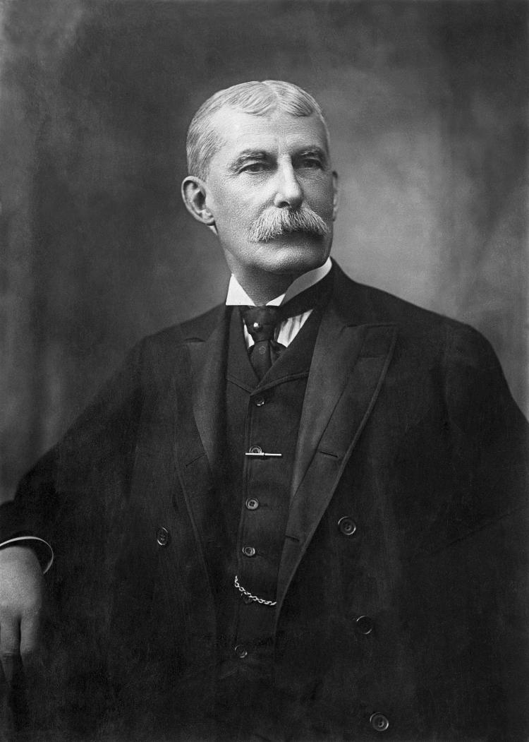 O magnata Henry Flagler, figura chave no desenvolvimento da costa atlântica da Flórida 
