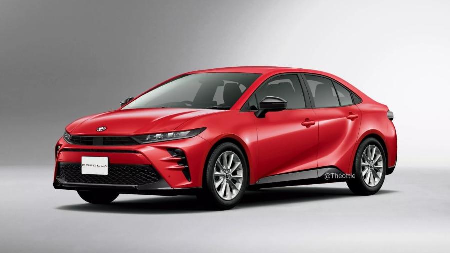 Projeção de como deve ser o novo Toyota Corolla