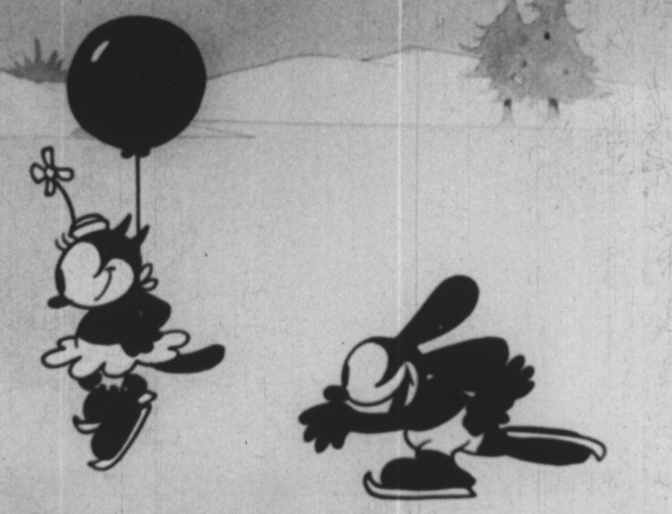 Cena do curta "Sleigh Bells", dirigido por Walt Disney e Ub Iwerks, considerado perdido desde a década de 1920 - Reprodução/BFI