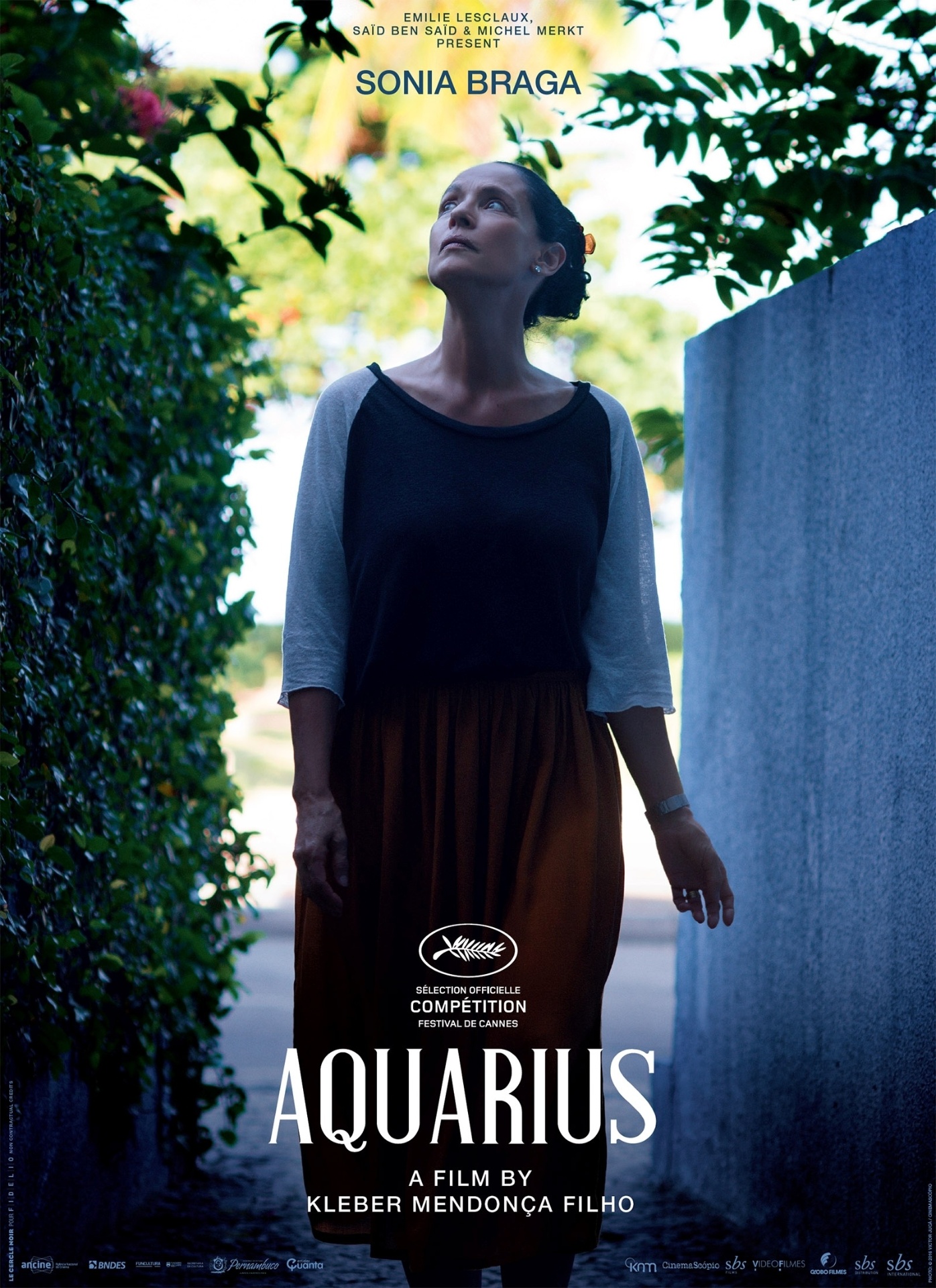 Cartaz em francês de "Aquarius" concorrente brasileiro à Palma de Ouro em Cannes - Divulgação