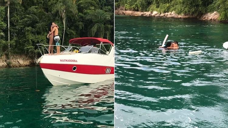 Ludmilla e Raphael em clima de romance no fim de semana em Angra dos Reis - Reprodução/Fofocalizando - Reprodução/Fofocalizando