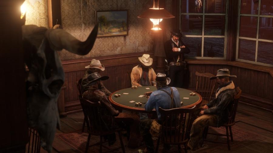 Jogar pôquer em "Red Dead Redemption II" é parte fundamental da experiência - Divulgação