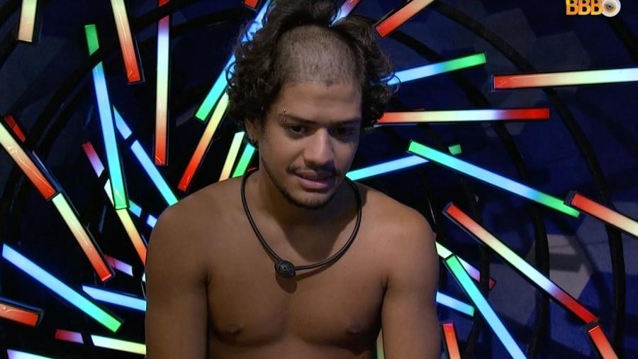 BBB 23: Gabriel Santana após cortar o cabelo no programa - Reprodução/Globoplay