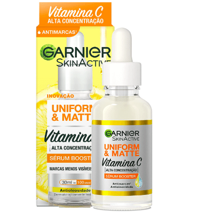 Sérum Facial Antimarcas Uniform & Matte Vitamina C - Garnier - Divulgação - Divulgação