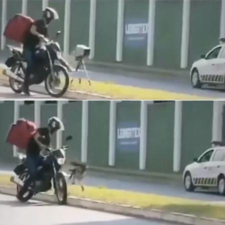 Motociclista é flagrado danificando radar móvel com pauladas; relatos de ataques têm se multiplicado - Reprodução / Instagram