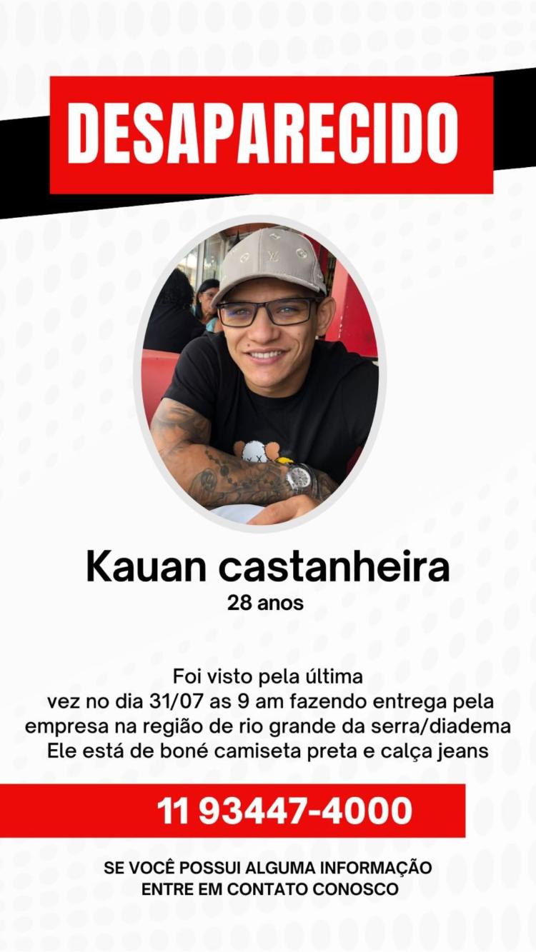 Kauan Castanheira, primo de MC Gui, está desaparecido