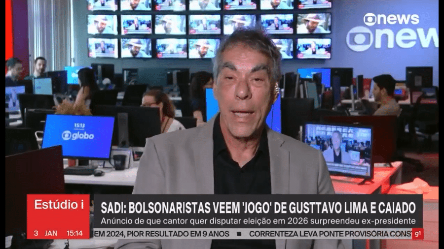 Na GloboNews, Demétrio Magnoli disse que não sabe e prefere continuar sem saber quem é Gusttavo Lima - Reprodução/X