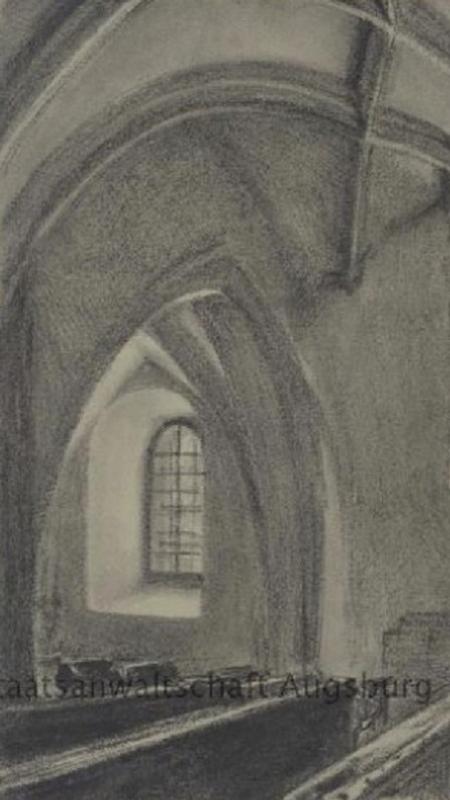 Obra "Interior de Uma Igreja Gótica", de Adolph von Menzel  - Reprodução/www.loststar.de