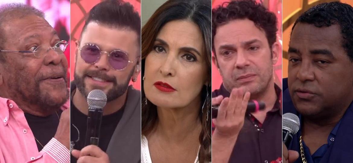 Martinho da Vila, Marcos, Fátima Bernardes, Marcelo Médici e Luiz Carlos - Montagem/UOL/Reprodução/TV Globo