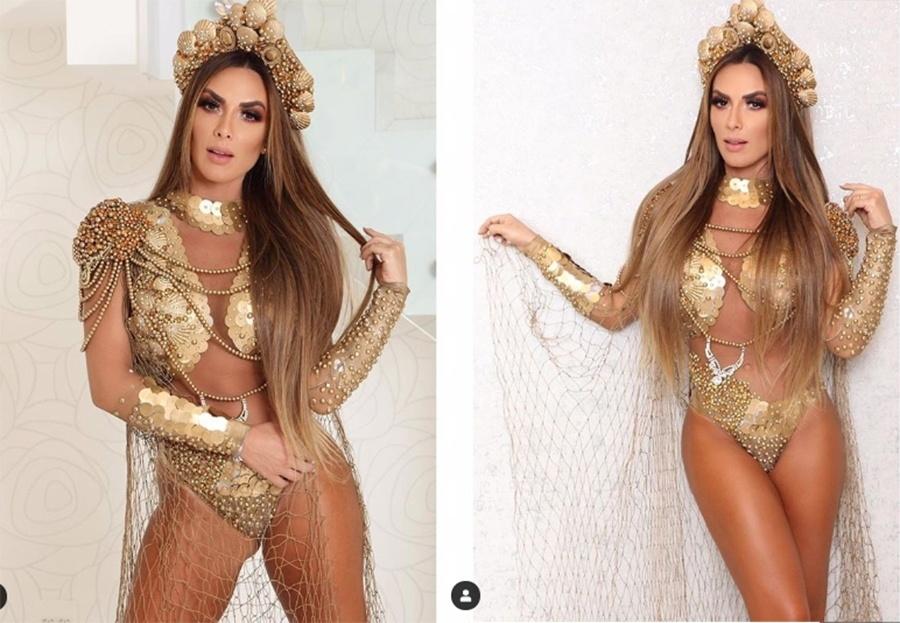 Nicole Bahls prestigia festa de Anitta com look inspirado em sereia para combinar o tema do aniversário que foi fundo do mar - Reprodução/Instagram