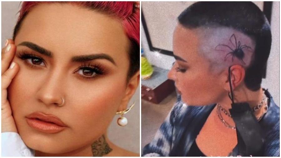 Demi Lovato tatuou uma aranha na lateral de sua cabeça - Reprodução: Instagram