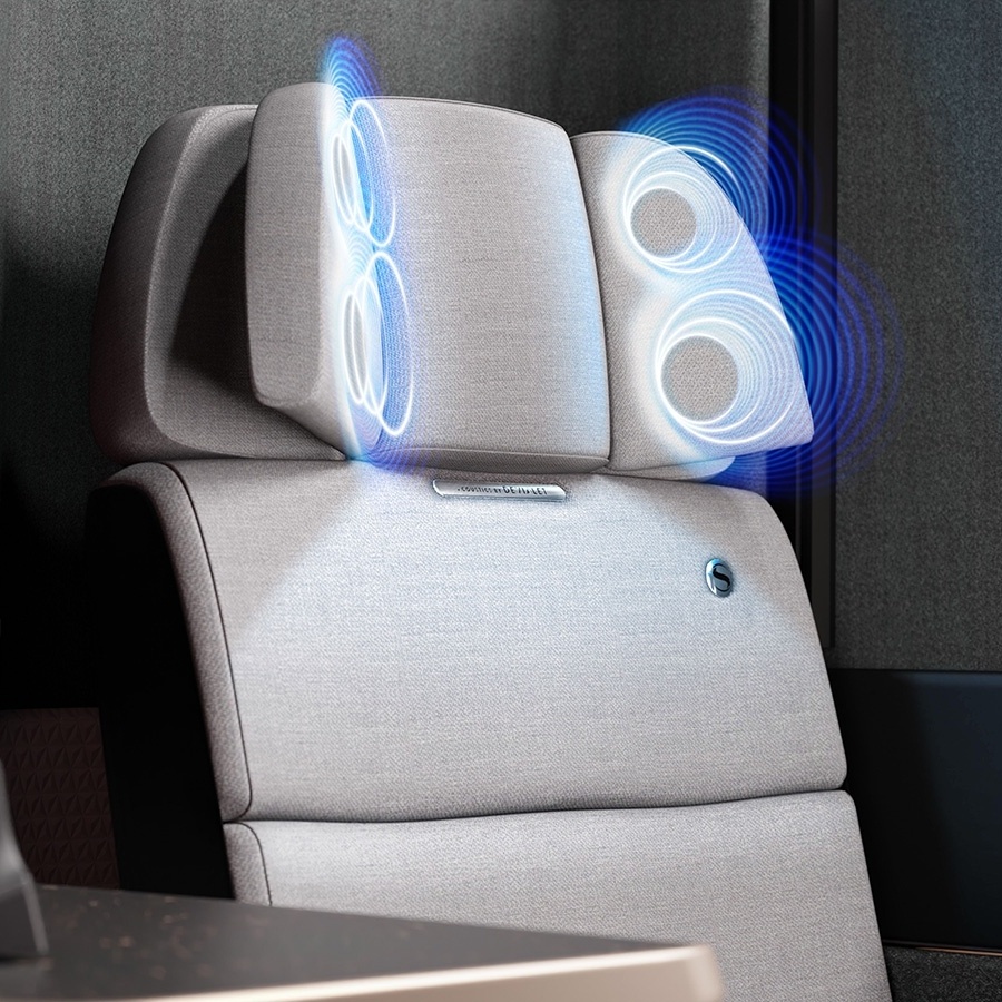 Novo assento de avião já virá com fones de ouvido acoplados ao encosto