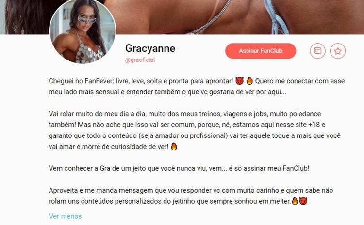 Gracyanne se matricula em plataforma de conteúdo adulto