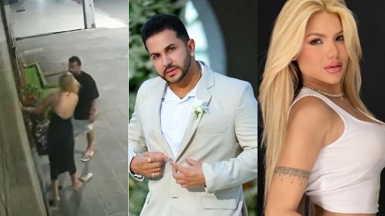 Babal Guimarães foi flagrado por câmera de segurança agredindo a atua namorada, Karla Lessa