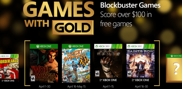 Lista de jogos grátis do programa Games With Gold para o mês de abril tem títulos de peso; jogos de Xbox 360 também poderão ser utilizados no Xbox One - Divulgação