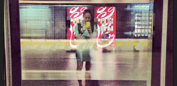 Em sua última visita a São Paulo, Yumiko fez esta foto no metrô paulistano - Arquivo pessoal - Arquivo pessoal