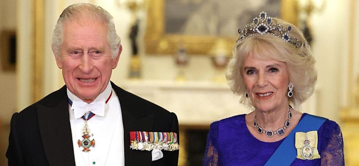 O rei Charles 3º e a rainha consorte Camilla em banquete de Estado em novembro de 2022 - PA Images/Alamy Stock Photo/Divulgação Buckingham Palace