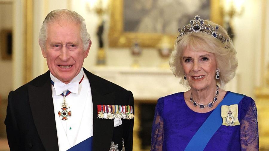 O rei Charles 3º e a rainha consorte Camilla em banquete de Estado em novembro de 2022 - PA Images/Alamy Stock Photo/Divulgação Buckingham Palace