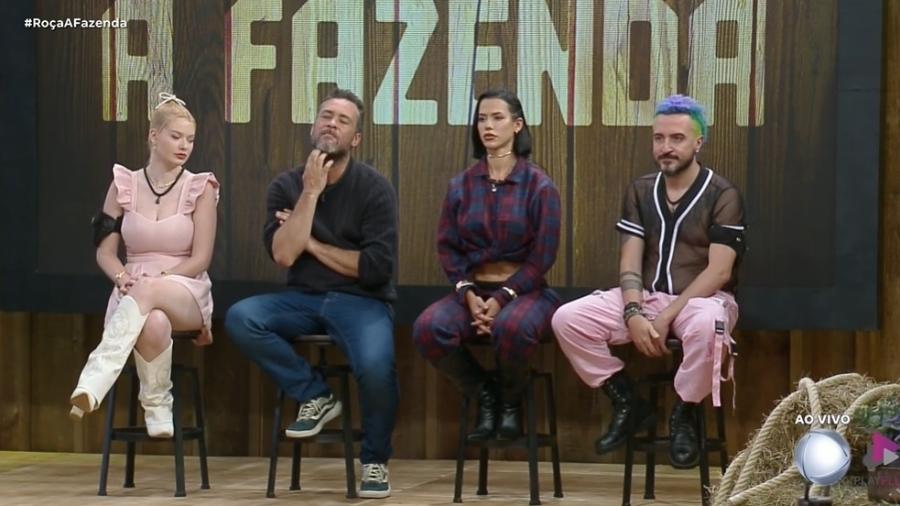 A Fazenda 16: Júlia, Juninho, Larissa e Fernando estão na segunda roça - Reprodução/PlayPlus