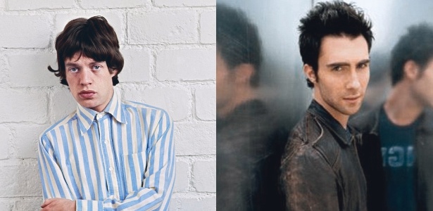 Mick Jagger e Adam Levine em imagens do início de carreira - Reprodução - Reprodução
