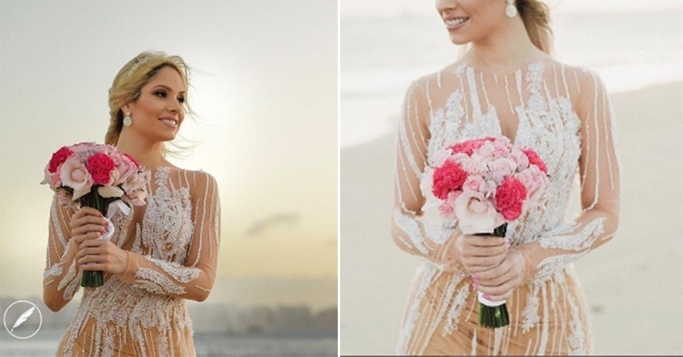 28.jul.2016 - Wesley Safadão e Thyane Dantas se casaram oficialmente no civil nesta segunda-feira, em Fortaleza. Thyane publicou em seu Instagram fotos usando vestido de noiva transparente - Reprodução/instagram/thyane_dantas