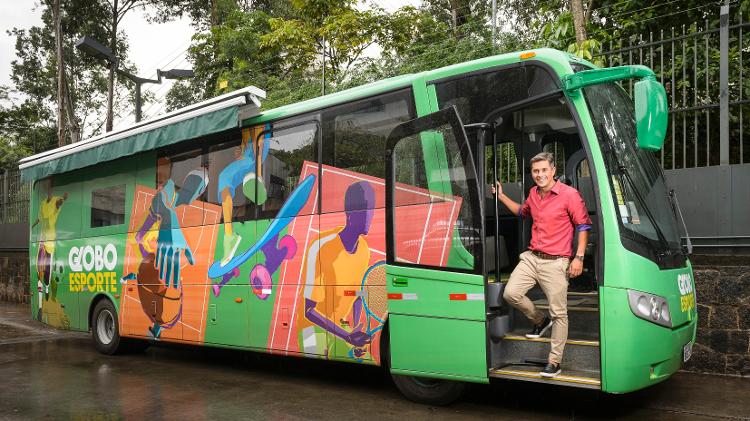 Ivan Moré no ônibus-estúdio do "Globo Esporte" - Ramon Vasconcelos/Divulgação/TV Globo - Ramon Vasconcelos/Divulgação/TV Globo