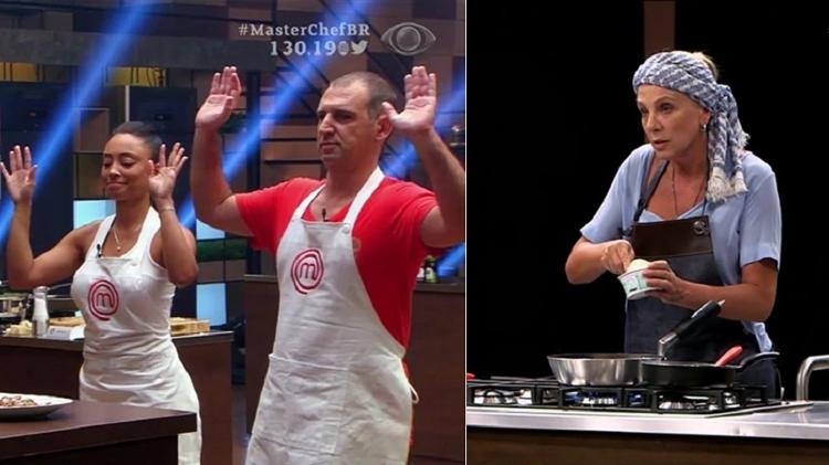 Montagem com Michele Silva e Leonardo Monicelli, competidores do primeiro duelo do "MasterChef", e Adriana Dalcanale, "vovó sensual" que conquistou os jurados - Montagem/Reprodução/Band - Montagem/Reprodução/Band