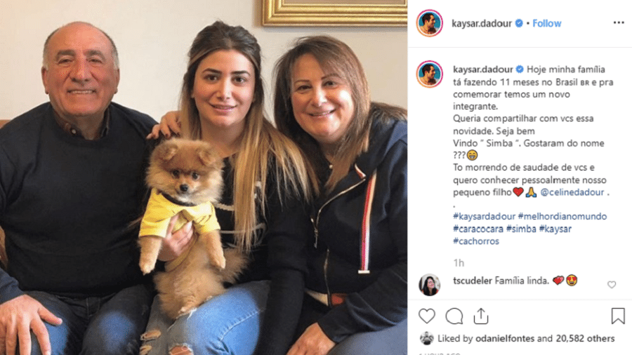 Kaysar publicou foto da família - Reprodução/Instagram