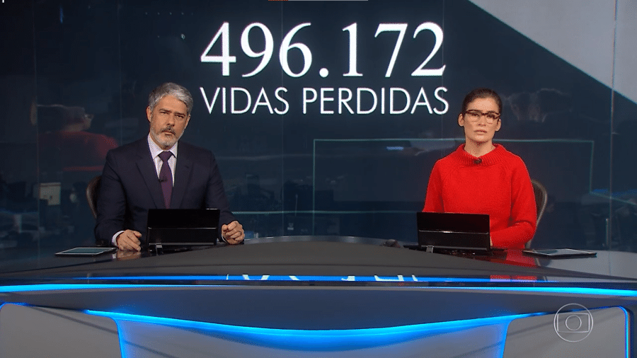 William Bonner e Renata Vasconcellos lamentaram a morte de Davi Maia e Antônio Alves Gomes - Reprodução/Globo