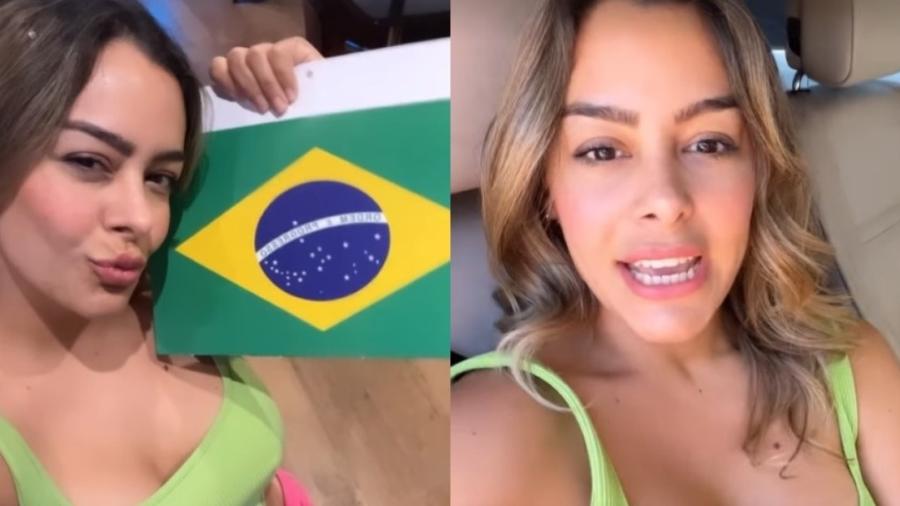 Larissa Riquelme publica vídeo com bandeira do Brasil  - Reprodução/Instagram