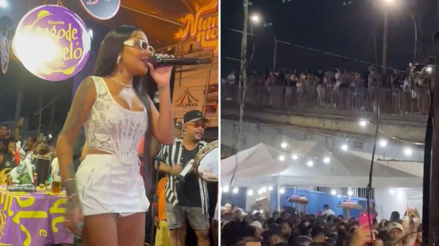 Ludmilla se apresentou no pagode de Pilares na noite desta segunda-feira (3)