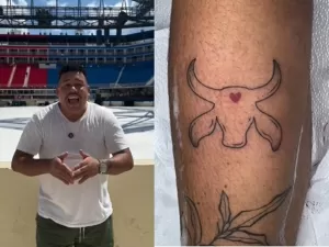 Lucas Buda faz tatuagem em homenagem a Parintins: 'O boi me escolheu'