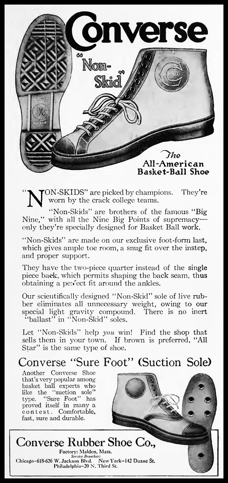 Anúncio de 1920 para o Chuck Taylor All Star Converse
