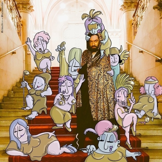 Imagem do artista gaúcho Lucas Levitan, que faz intervenções em fotos alheias na rede social - Divilgação/Lucas Levitan