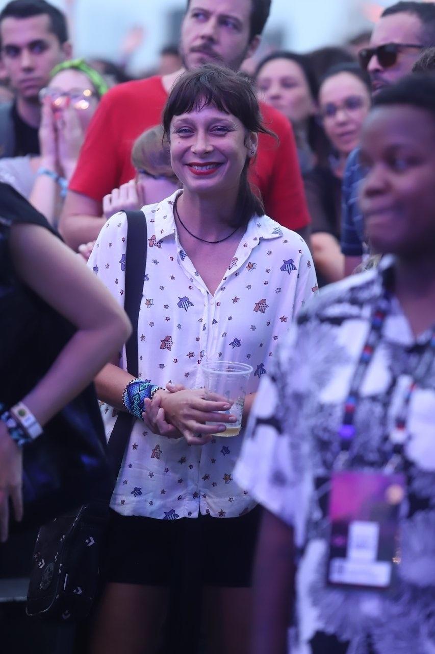 A atriz Katiuscia Canoro marca presença no último dia do Rock in Rio 2019 - Daniel Pinheiro/AgNews