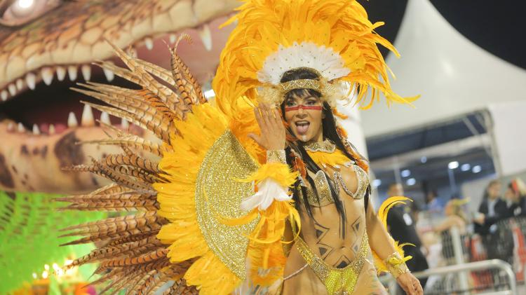 Passista durante desfile da Barroca Zona-Sul - Ricardo Matsukawa/UOL - Ricardo Matsukawa/UOL