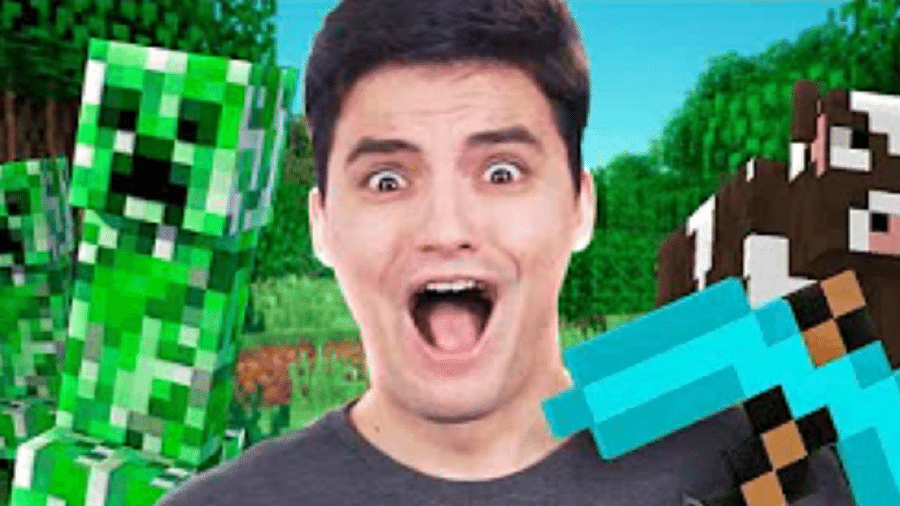 Felipe Neto no Minecraft - Reprodução/YouTube