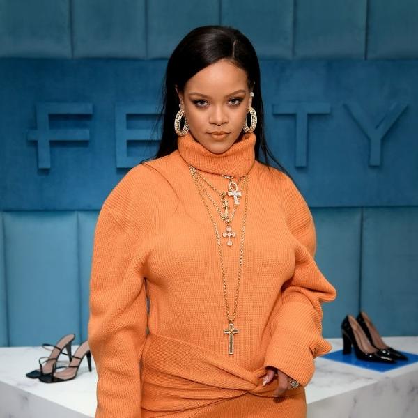 Rihanna no lançamento da Fenty na Bergdorf Goodman de Nova Iorque, em fevereiro de 2020