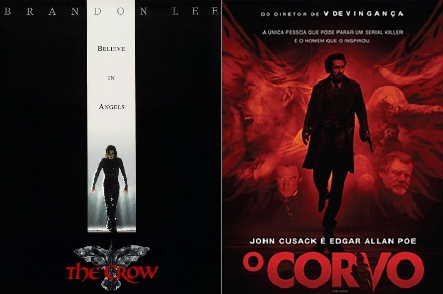 Em inglês os títulos são diferentes: o primeiro é "The Crow" e o segundo é "The Raven". Ambos em português são traduzidos como corvos e, por isso mesmo, tanto o filme de 1994, estrelado por Brandon Lee, quanto o segundo, sobre Edgar Allan Poe, de 2012, ganharam o mesmo título. Mas, cuidado para não ver alugar um filme de ação e no lugar se deparar com um soturno sobre o escritor de Allan Poe. - Divulgação