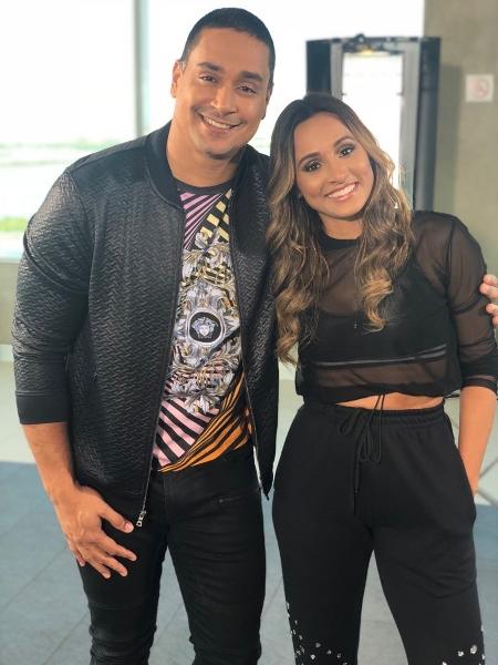 Thaissa e o vocalista Xanddy, do Harmonia do Samba - Divulgação - Divulgação